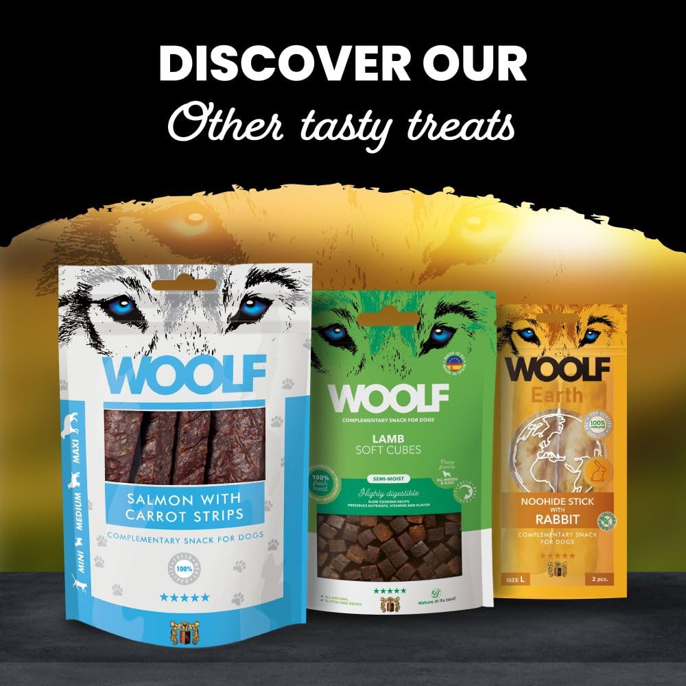 WOOLF Soft Duck Fillet Dog Treats - Complementary Snacks for Dogs. All-Natural Ingredients, High Meat Content, Nutritional, Free from Artificial Additives. Suitable for Dogs (100g) - Sayby’s