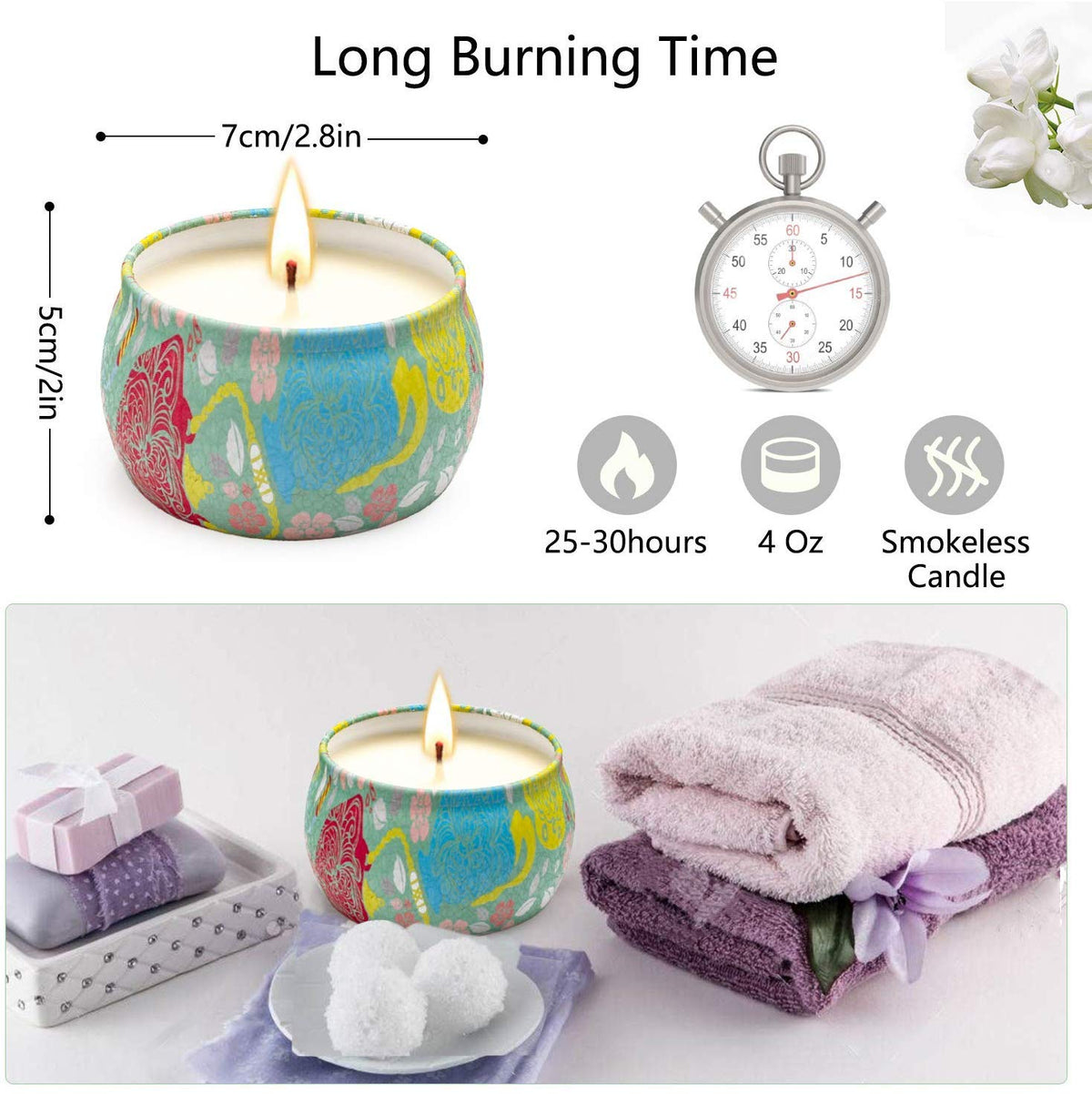 Yinuo Mirror Gifts for Women, 24 x 70 g Scented Candles Gift Set for Women, Soy Wax Aromatherapy Candles for Christmas, Birthday, Mother's Day, Valentine's Day, Bathroom, Yoga - Sayby’s