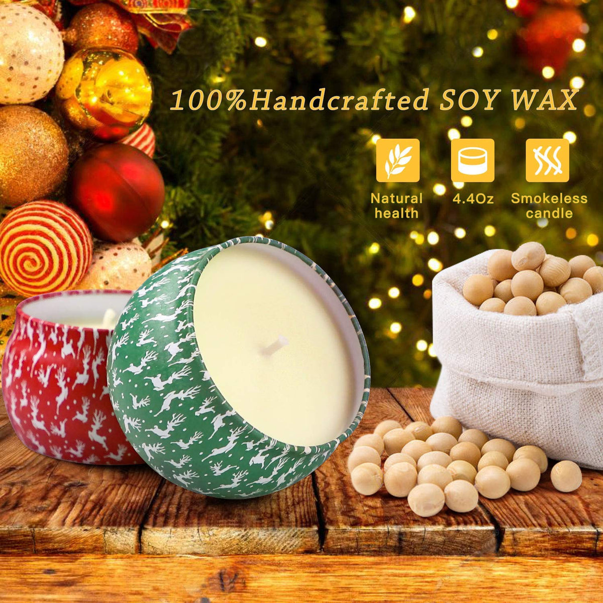 Yinuo Mirror Gifts for Women, 24 x 70 g Scented Candles Gift Set for Women, Soy Wax Aromatherapy Candles for Christmas, Birthday, Mother's Day, Valentine's Day, Bathroom, Yoga - Sayby’s