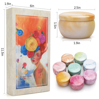 Yinuo Mirror Gifts for Women, 24 x 70 g Scented Candles Gift Set for Women, Soy Wax Aromatherapy Candles for Christmas, Birthday, Mother's Day, Valentine's Day, Bathroom, Yoga - Sayby’s