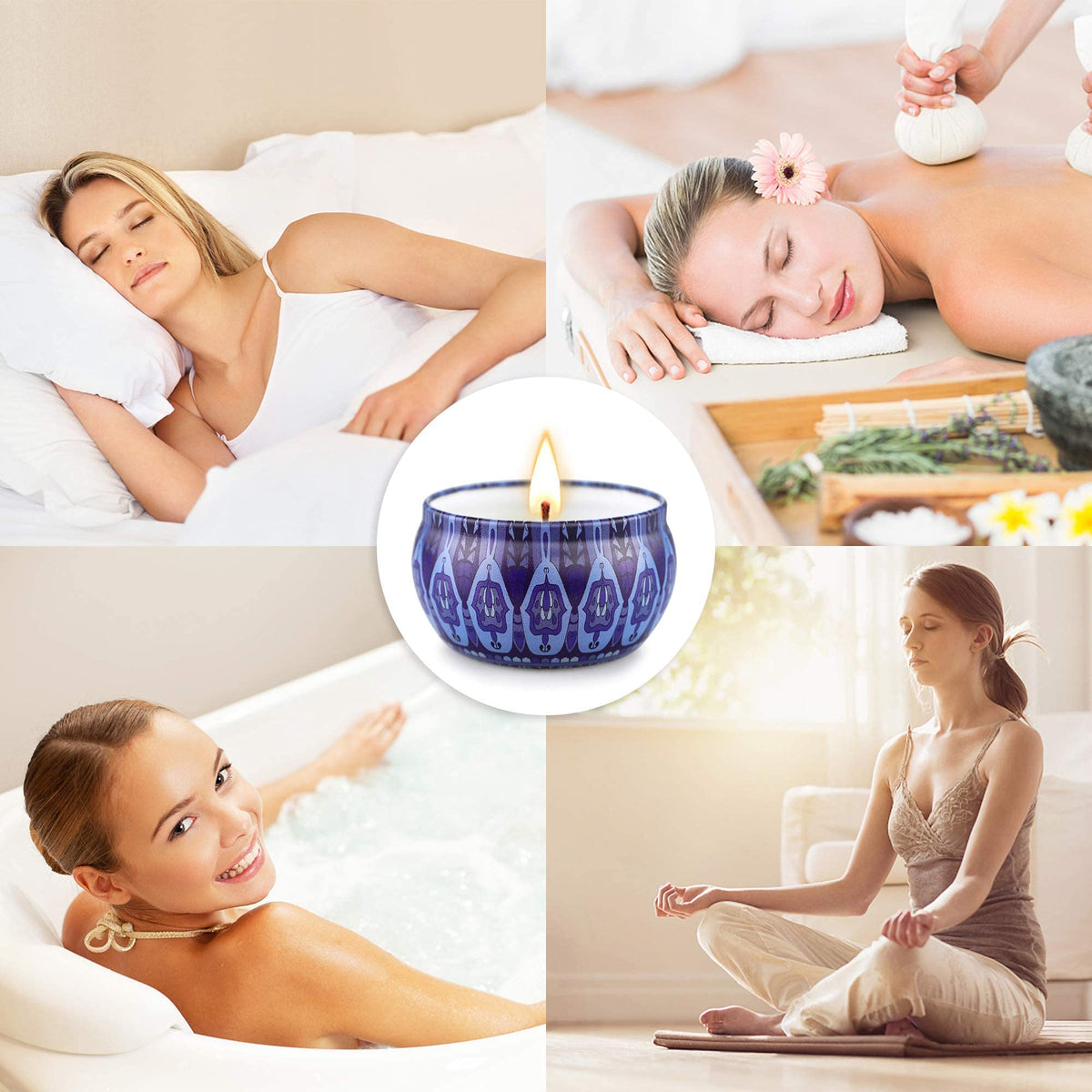 Yinuo Mirror Gifts for Women, 24 x 70 g Scented Candles Gift Set for Women, Soy Wax Aromatherapy Candles for Christmas, Birthday, Mother's Day, Valentine's Day, Bathroom, Yoga - Sayby’s