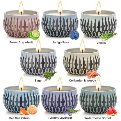 Yinuo Mirror Gifts for Women, 24 x 70 g Scented Candles Gift Set for Women, Soy Wax Aromatherapy Candles for Christmas, Birthday, Mother's Day, Valentine's Day, Bathroom, Yoga - Sayby’s