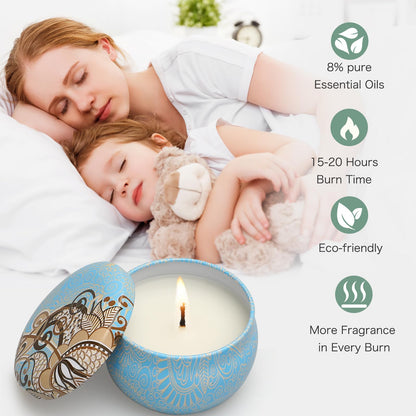 Yinuo Mirror Gifts for Women, 24 x 70 g Scented Candles Gift Set for Women, Soy Wax Aromatherapy Candles for Christmas, Birthday, Mother's Day, Valentine's Day, Bathroom, Yoga - Sayby’s