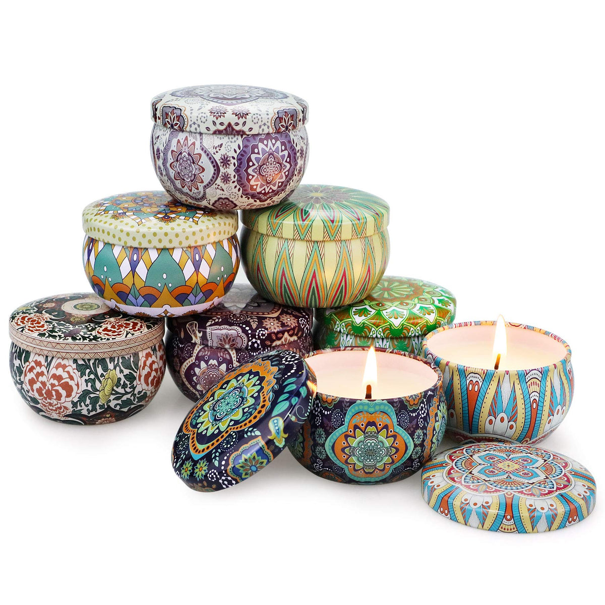 Yinuo Mirror Gifts for Women, 24 x 70 g Scented Candles Gift Set for Women, Soy Wax Aromatherapy Candles for Christmas, Birthday, Mother's Day, Valentine's Day, Bathroom, Yoga - Sayby’s