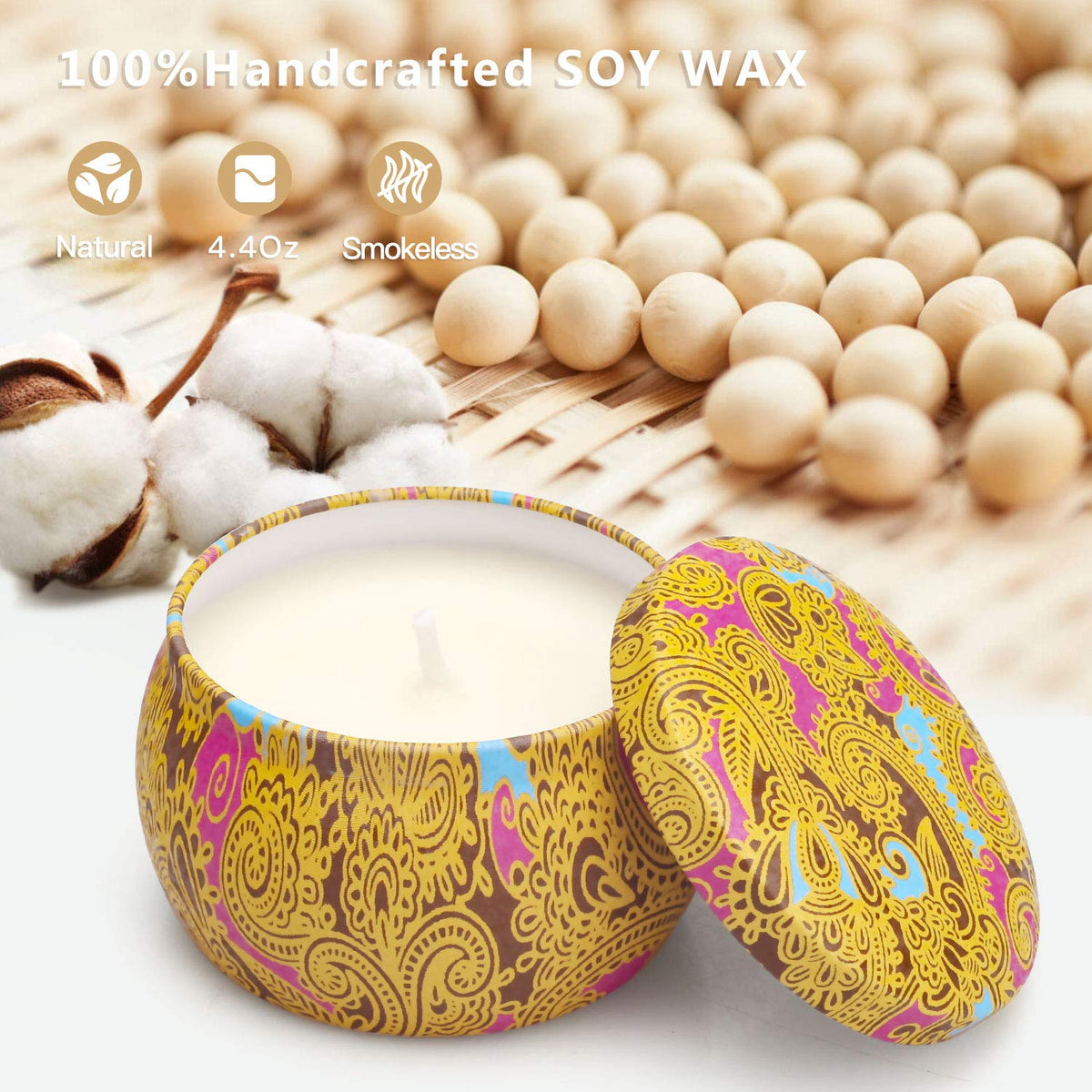 Yinuo Mirror Gifts for Women, 24 x 70 g Scented Candles Gift Set for Women, Soy Wax Aromatherapy Candles for Christmas, Birthday, Mother's Day, Valentine's Day, Bathroom, Yoga - Sayby’s