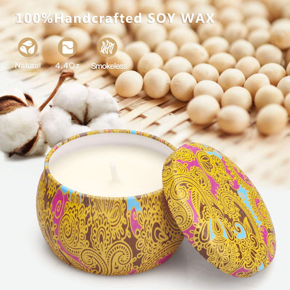 Yinuo Mirror Gifts for Women, 24 x 70 g Scented Candles Gift Set for Women, Soy Wax Aromatherapy Candles for Christmas, Birthday, Mother's Day, Valentine's Day, Bathroom, Yoga - Sayby’s