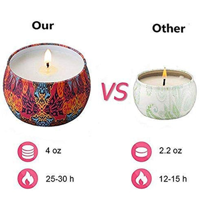 Yinuo Mirror Gifts for Women, 24 x 70 g Scented Candles Gift Set for Women, Soy Wax Aromatherapy Candles for Christmas, Birthday, Mother's Day, Valentine's Day, Bathroom, Yoga - Sayby’s