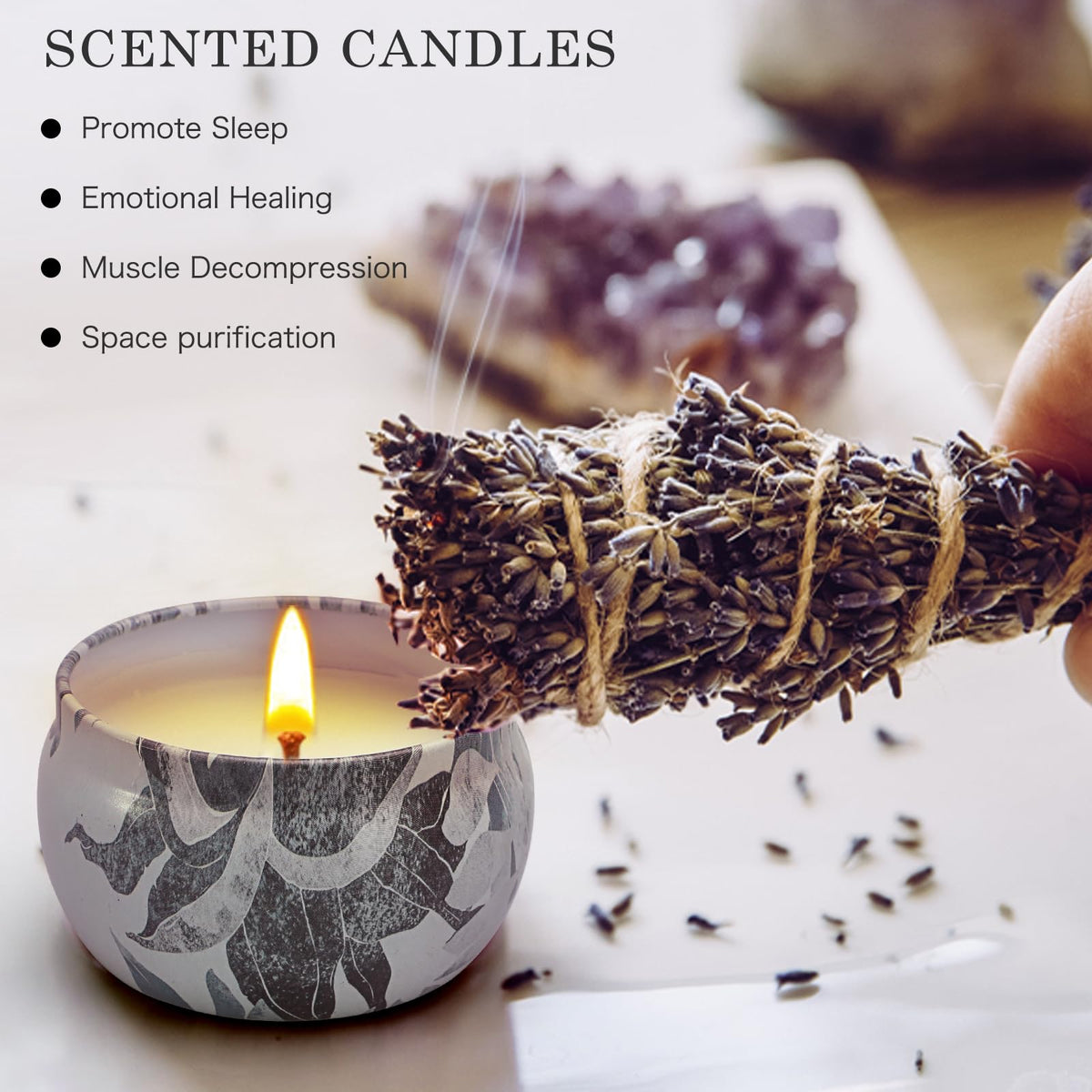 Yinuo Mirror Gifts for Women, 24 x 70 g Scented Candles Gift Set for Women, Soy Wax Aromatherapy Candles for Christmas, Birthday, Mother's Day, Valentine's Day, Bathroom, Yoga - Sayby’s