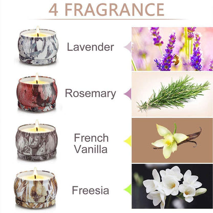 Yinuo Mirror Gifts for Women, 24 x 70 g Scented Candles Gift Set for Women, Soy Wax Aromatherapy Candles for Christmas, Birthday, Mother's Day, Valentine's Day, Bathroom, Yoga - Sayby’s