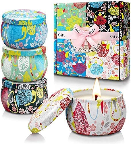 Yinuo Mirror Gifts for Women, 24 x 70 g Scented Candles Gift Set for Women, Soy Wax Aromatherapy Candles for Christmas, Birthday, Mother's Day, Valentine's Day, Bathroom, Yoga - Sayby’s