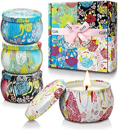 Yinuo Mirror Gifts for Women, 24 x 70 g Scented Candles Gift Set for Women, Soy Wax Aromatherapy Candles for Christmas, Birthday, Mother's Day, Valentine's Day, Bathroom, Yoga - Sayby’s