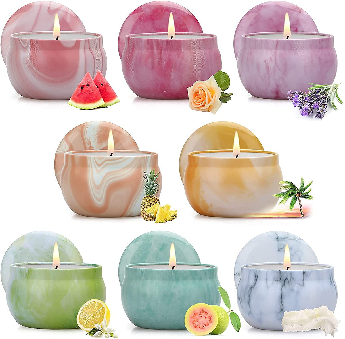 Yinuo Mirror Gifts for Women, 24 x 70 g Scented Candles Gift Set for Women, Soy Wax Aromatherapy Candles for Christmas, Birthday, Mother's Day, Valentine's Day, Bathroom, Yoga - Sayby’s
