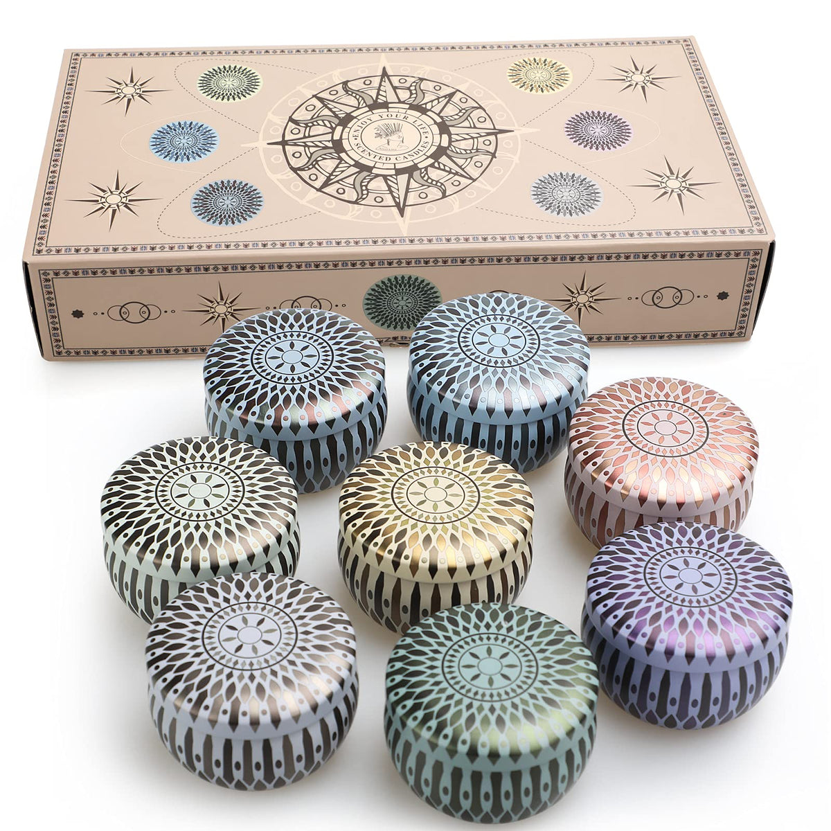 Yinuo Mirror Gifts for Women, 24 x 70 g Scented Candles Gift Set for Women, Soy Wax Aromatherapy Candles for Christmas, Birthday, Mother's Day, Valentine's Day, Bathroom, Yoga - Sayby’s