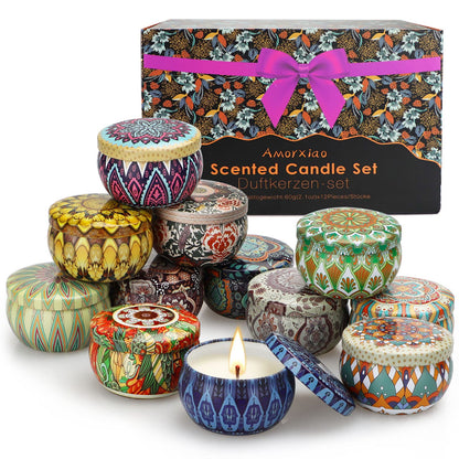 Yinuo Mirror Gifts for Women, 24 x 70 g Scented Candles Gift Set for Women, Soy Wax Aromatherapy Candles for Christmas, Birthday, Mother's Day, Valentine's Day, Bathroom, Yoga - Sayby’s