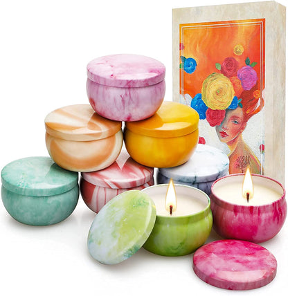 Yinuo Mirror Gifts for Women, 24 x 70 g Scented Candles Gift Set for Women, Soy Wax Aromatherapy Candles for Christmas, Birthday, Mother's Day, Valentine's Day, Bathroom, Yoga - Sayby’s