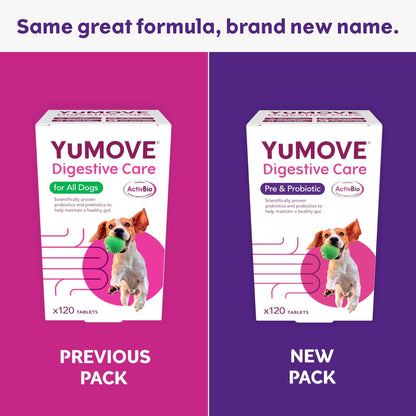 YuMOVE Digestive Care, Dog Pre and Probiotics Supplement for Gut Health, Digestive Support for All Ages and Breeds, 120 Tablets - Eco Friendly and Letter Box Ready Packaging - Sayby’s