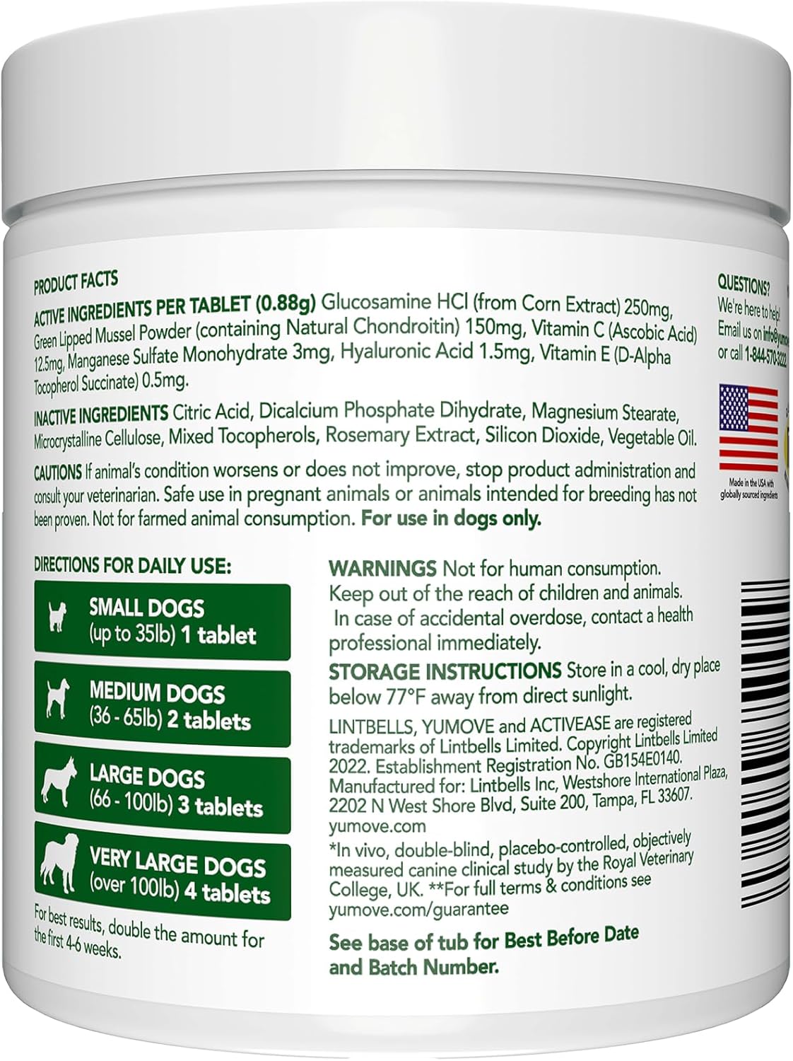 YuMOVE Joint Supplement for Dogs, Essential Dog Hip and Joint Support for Adult Dogs with Glucosamine, Chondroitin, Green Lipped Mussel, Aged 6 to 8, 120 Tablets - Sayby’s
