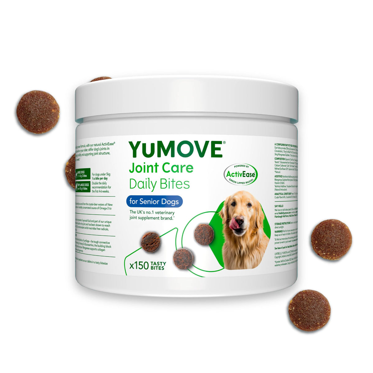 YuMOVE Max Strength Joint Supplement for Senior Dogs, Essential Dog Hip and Joint Aid for Senior Dogs with Glucosamine, Chondroitin, Green Lipped Mussel, Aged 8+, 60 Chews - Sayby’s
