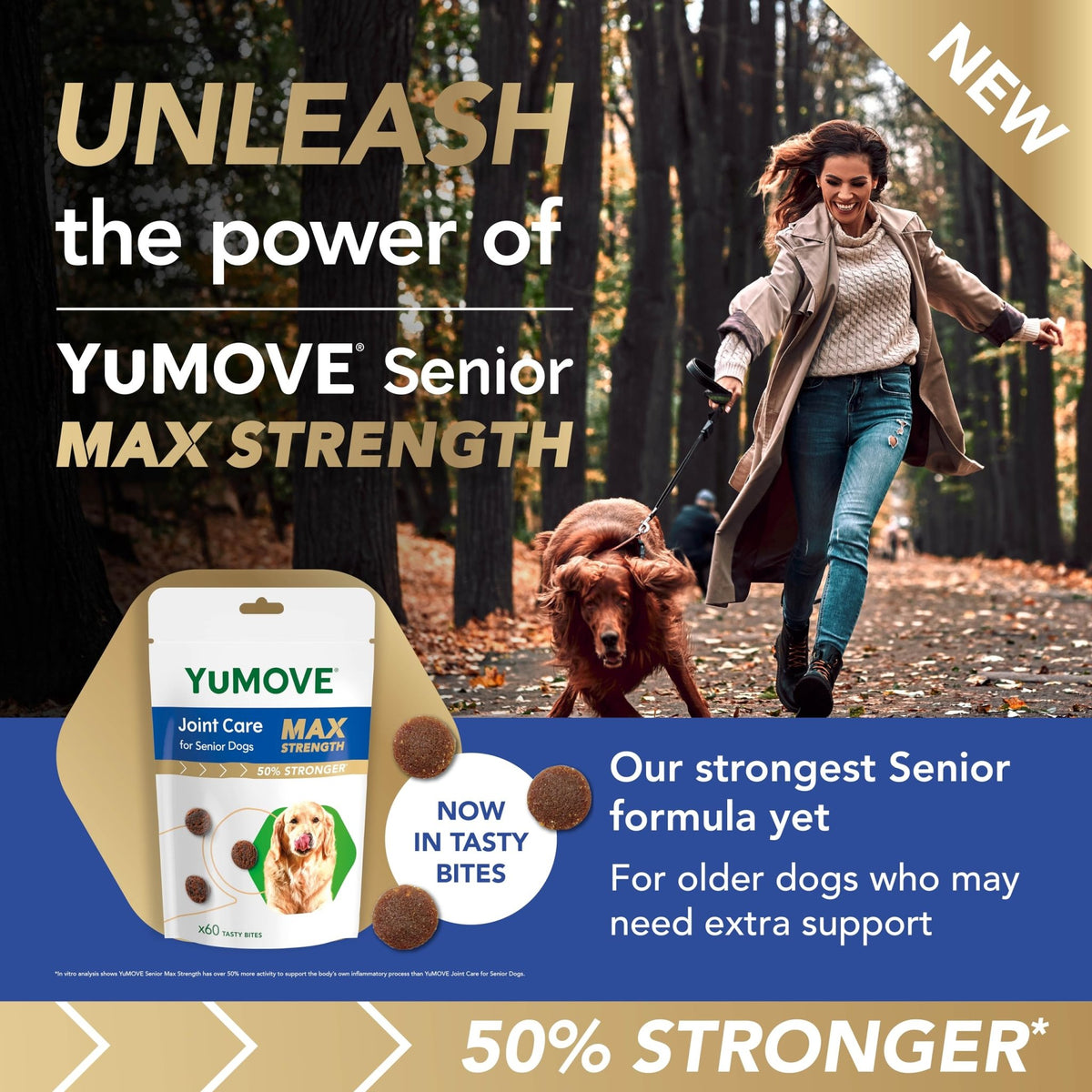 YuMOVE Max Strength Joint Supplement for Senior Dogs, Essential Dog Hip and Joint Aid for Senior Dogs with Glucosamine, Chondroitin, Green Lipped Mussel, Aged 8+, 60 Chews - Sayby’s
