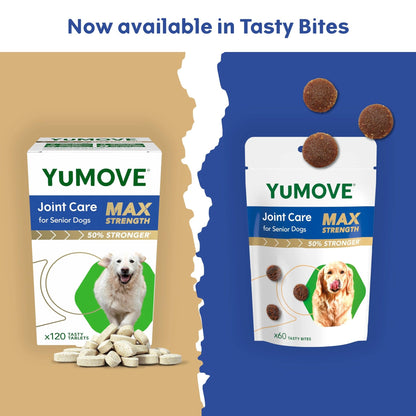 YuMOVE Max Strength Joint Supplement for Senior Dogs, Essential Dog Hip and Joint Aid for Senior Dogs with Glucosamine, Chondroitin, Green Lipped Mussel, Aged 8+, 60 Chews - Sayby’s